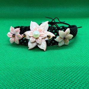 New Hawaiian Flower “Sea Glass” Knitted Bracelet Adjustable
